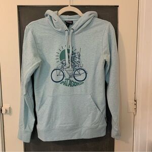 Patagonia Light Blue Hoodie with Graphic